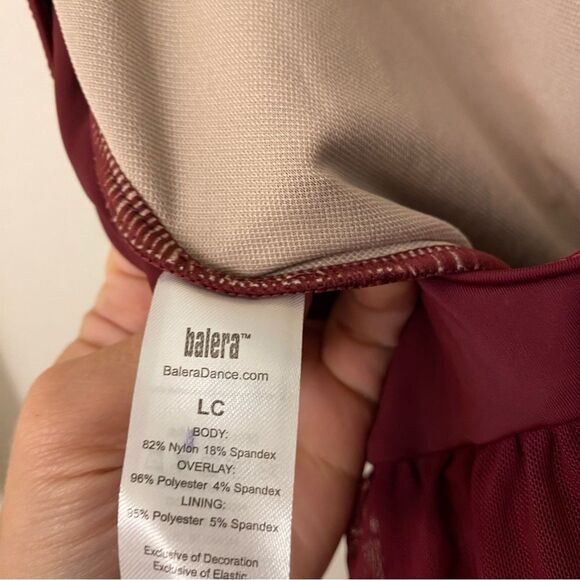 WEISSMAN Elite Dance Costume Burgundy red romper leotard jumper shirt MT11080 LC - Picture 6 of 9